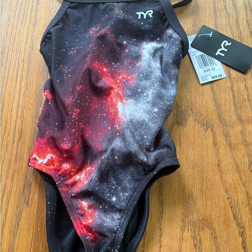 TYR Black and Red One Piece Swimwear
